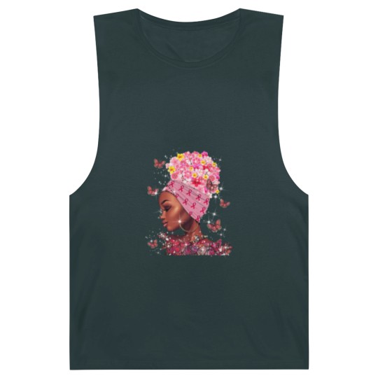 Discover In October We Wear Pink Black Woman Breast Cancer Awareness Barnard Tanks