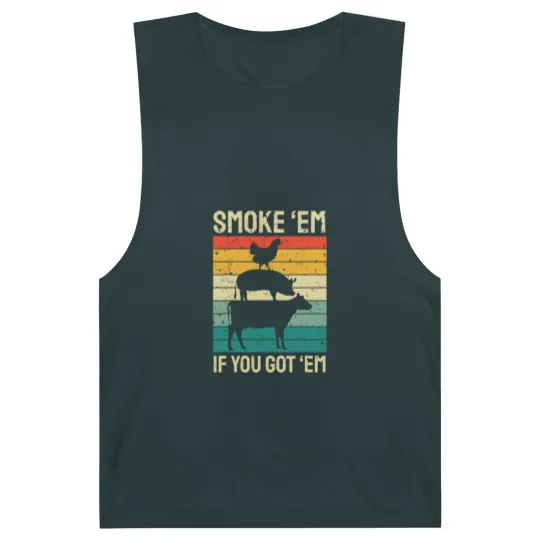 Discover Smoke Em If you Got Em BBQ - Funny Retro Smoking Barnard Tanks