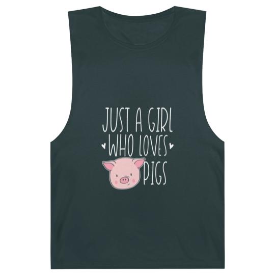 Discover Cute Just Girl Who Loves Pigs Funny Farm Animal Barnard Tanks