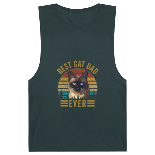 Discover Retro Vintage Best Cat Dad Ever Fathers day Siamese Cat Barnard Tanks