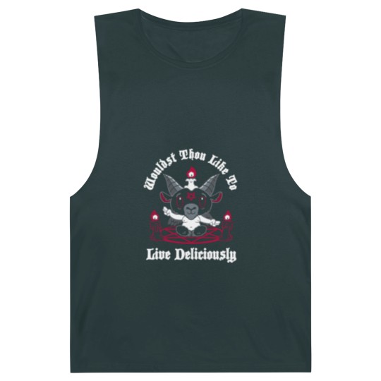 Discover Live Deliciously - Creepy Cute - Satanic Goat - Occult - Witch - Satan - Barnard Tanks