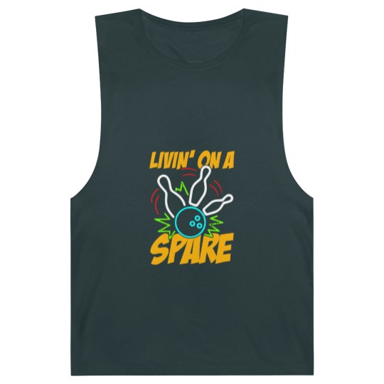 Discover Livin on a Spare Funny Bowling Bowler Barnard Tanks
