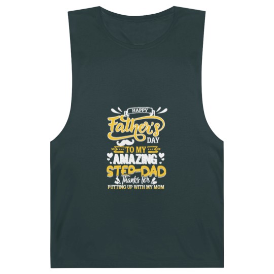 Discover Funny Family Gift To My Dear Amazing Step- Dad Thank For Putting Up With My Mom (1) Barnard Tanks
