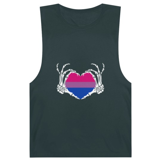 Discover Skeleton Hand Heart Bisexual Funny Halloween Barnard Tanks