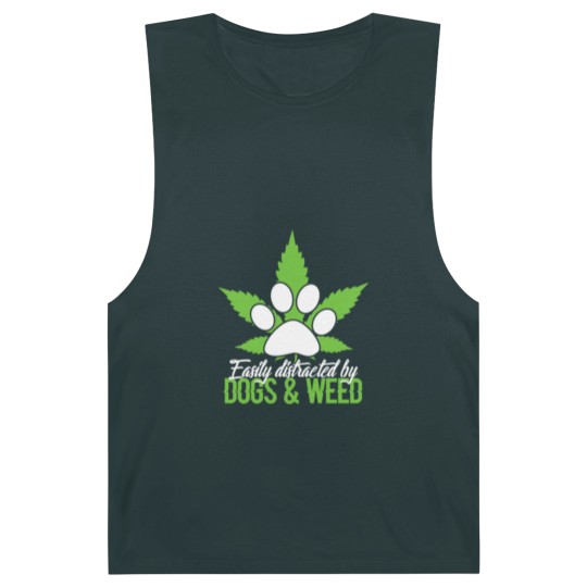 Discover Easily Distracted By Dogs & Weed Barnard Tanks