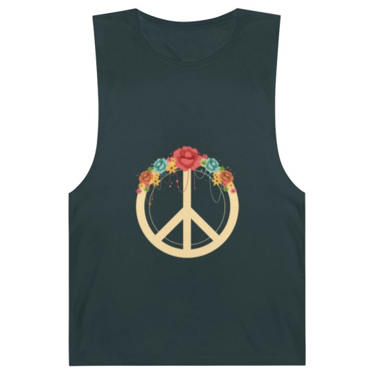 Discover Floral Peace Symbol Hippie Lover Peace Sign Barnard Tanks