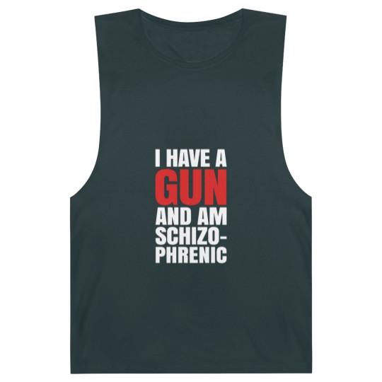 Discover I HAVE A GUN AND AM SCHIZOPHRENIC - BLACK Barnard Tanks