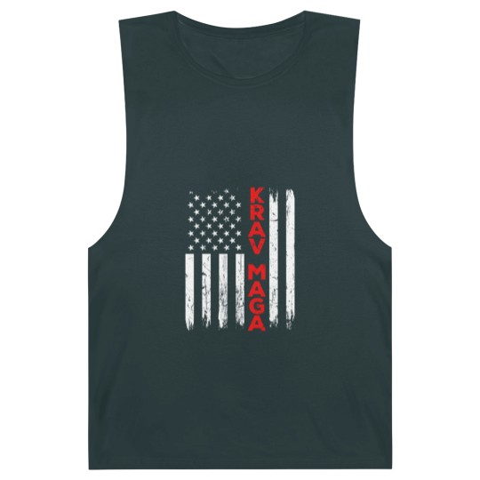 Discover Krav Maga Self Defense USA American Flag Fighter Barnard Tanks