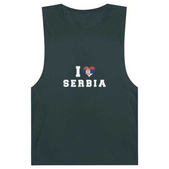 Discover I Love Serbia Republic Heart Flag Barnard Tanks