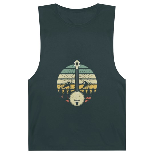 Discover Retro Banjo Mountains And Sun 80's Graphic Gift Barnard Tanks