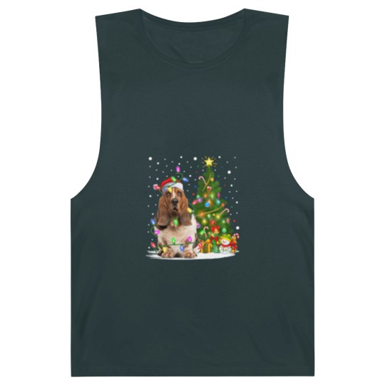 Discover Dog Basset Hound Lighting Xmas Tree Santa Basset Hound Dog Christmas Barnard Tanks