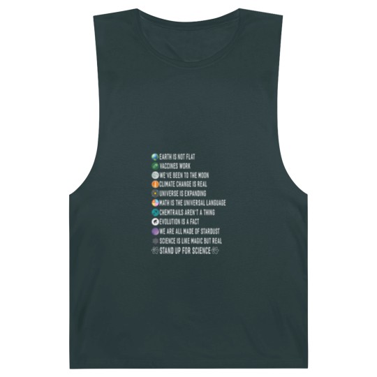 Discover Earth Is Not Flat Stand Up For Science Gift Women Men Barnard Tanks