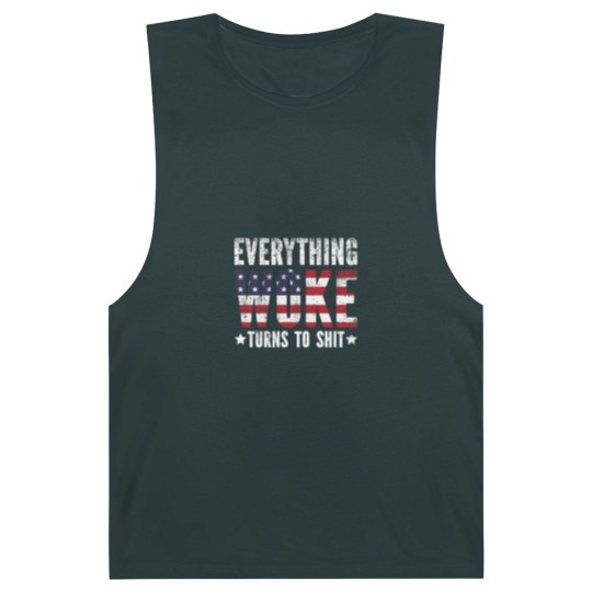 Discover Everything Woke turns to Shit Vintage USA Flag - Everything Woke Turns To Shit - Barnard Tanks