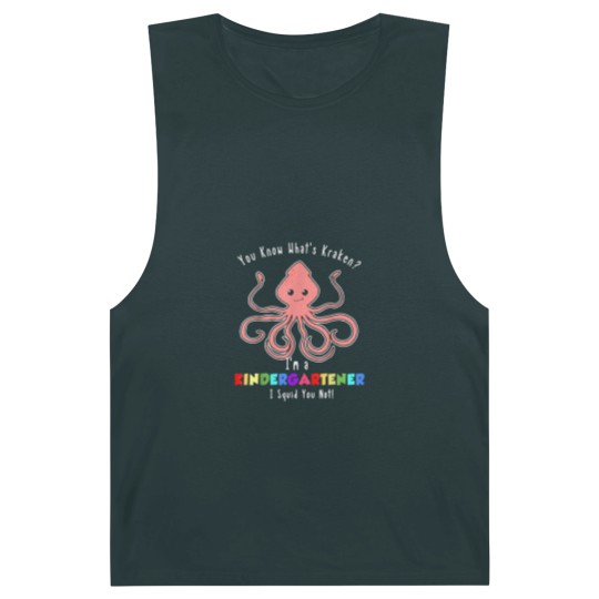 Discover Kindergarten Kraken Funny Back to School Pun Quote Joke Barnard Tanks