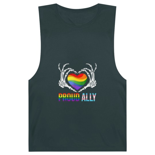 Discover proud ally lgbt transgender flag skeleton heart gay lesbian Barnard Tanks