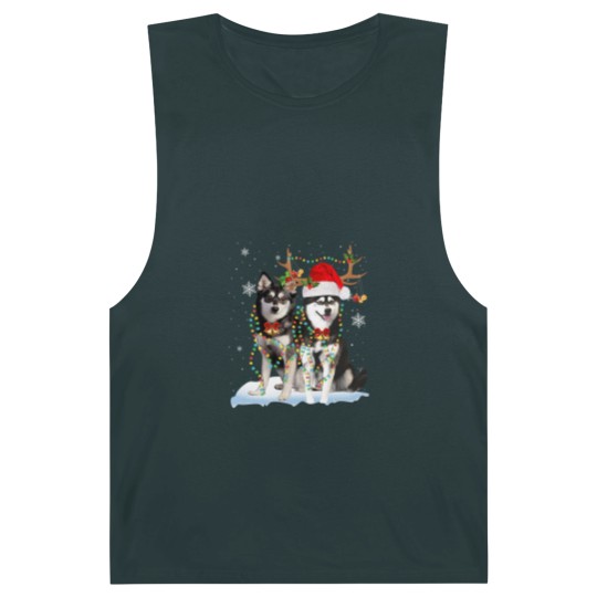 Discover Alaskan Klee Kai Christmas Tree Lights Reindeer Xmas Pajama 151 Barnard Tanks