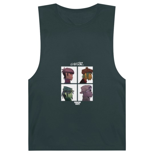 Discover Gorillaz Barnard Tanks Mens Demon Days Band Logo Barnard Tanks Short Sleeve Black