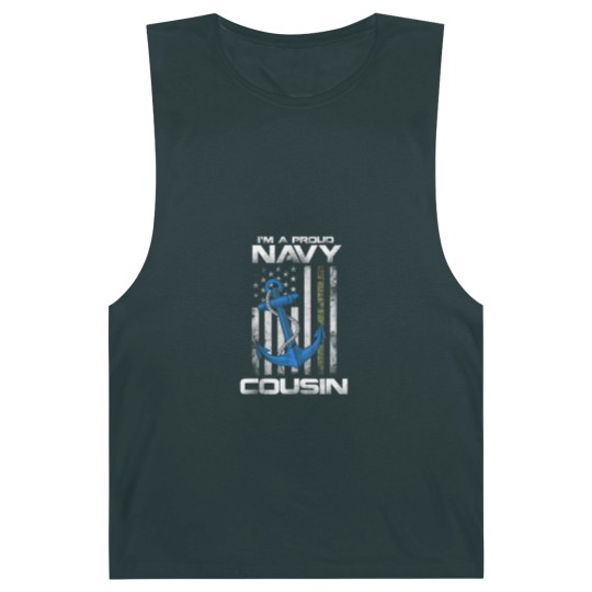 Discover Proud Navy Cousin American Flag Vintage Barnard Tanks