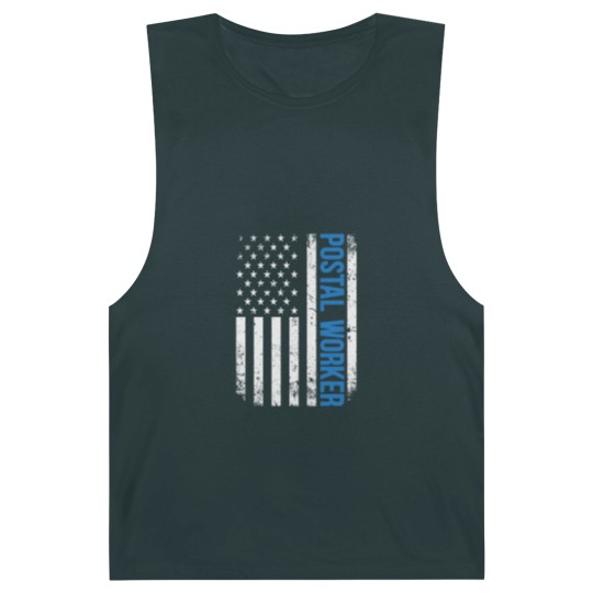 Discover American Postal Worker USA Flag 4th of July Barnard Tanks