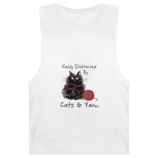 Discover Easily Distracted By Cats And Yarn Knitting Lovers Barnard Tanks