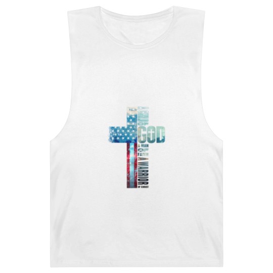 Discover Faith Cross American Flag Barnard Tanks Christ Jesus Religious Barnard Tanks