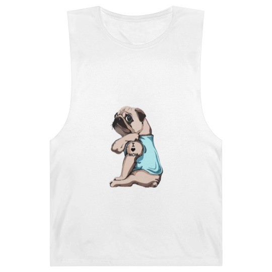 Discover Pug Dog I Love Mom Barnard Tanks