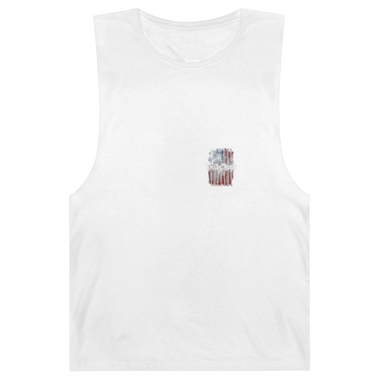Discover Defending Freedom Collection We The People American Flag Short Sleeve Barnard Tanks-Black-XL