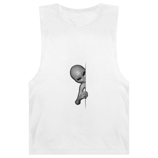 Discover Grey Alien Peeking - Zeta Reticuli Ufonaut - UFO Abduction Barnard Tanks