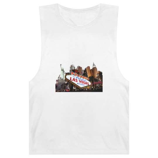 Discover Las Vegas Famous Sign Strip Building Skyline Souvenir Gift Barnard Tanks