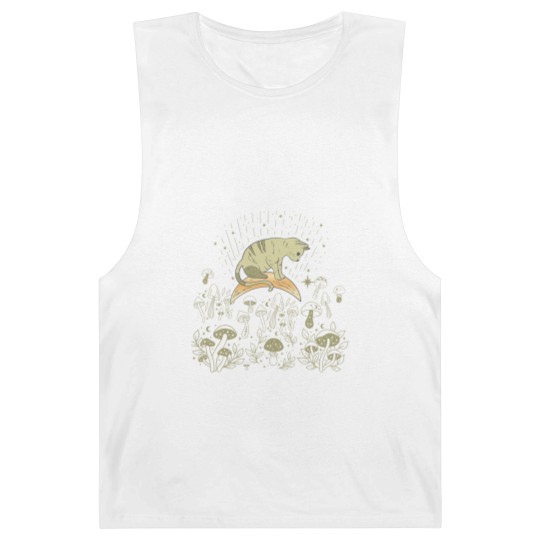 Discover Cottagecore Celestial Boho Mystical Mushrooms Moon Cat Barnard Tanks