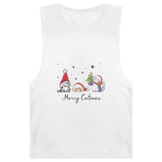 Discover Cats With Santa Hat Merry Catmas Cat Lover Christmas Gift Barnard Tanks