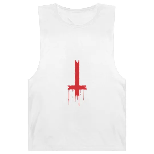 Discover Satan - upside down inverted satanic cross Barnard Tanks