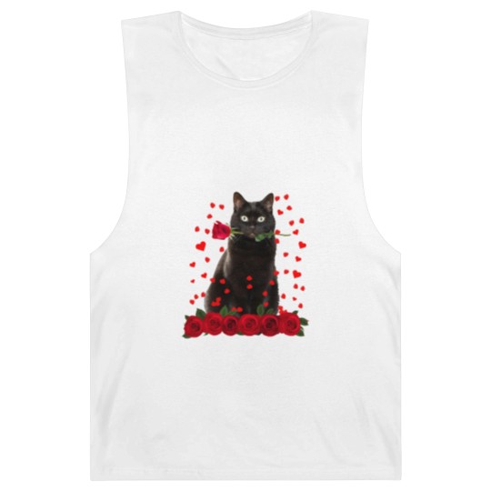 Discover Black Cat Valentines Day Teenager Barnard Tanks
