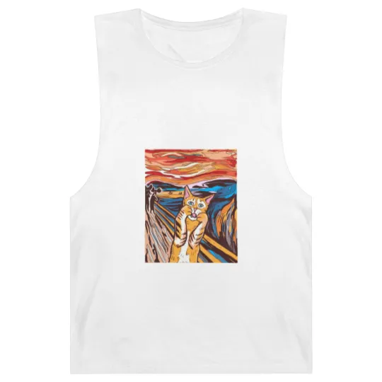Discover Scream Barnard Tanks Funny Tabby Cat Scream Edvard Munch's Painting The Scream