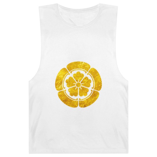 Discover Oda Mon Japanese samurai clan faux gold on black Barnard Tanks