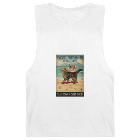 Discover Beach Life Sandy Toes Exotic Shorthair cat gift Barnard Tanks