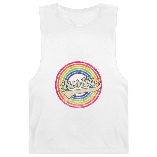 Discover Austin- Retro Rainbow Faded-Style - Austin - Barnard Tanks
