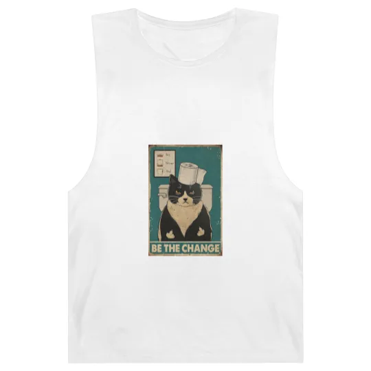 Discover Be The Change Tuxedo Cat kitten quotes gift Barnard Tanks