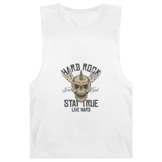 Discover Hard Rock Stay True Live Hard Rockstar Heavy Metal Barnard Tanks