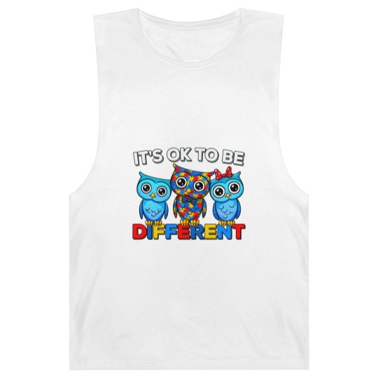 Discover Autism Awareness Cute Owl Animal It's Ok To Be Different Barnard Tanks
