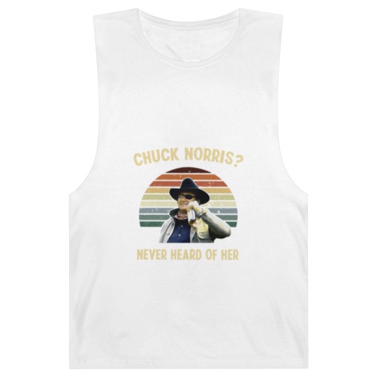 Discover Chuck Norris Never Heard Of Her Vintage Barnard Tanks, John Wayne Cowboy Barnard Tanks