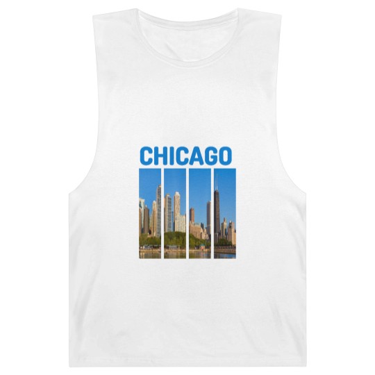 Discover Downtown Chicago Skyline Souvenirs State Illinois Barnard Tanks Barnard Tanks