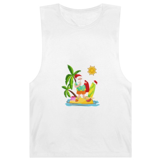 Discover Santa Surfing Christmas in July Summer Surf Gift Barnard Tanks
