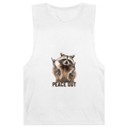 Discover Funny Raccoon Peace Out Sarcastic Raccoon Trashed Panda Barnard Tanks