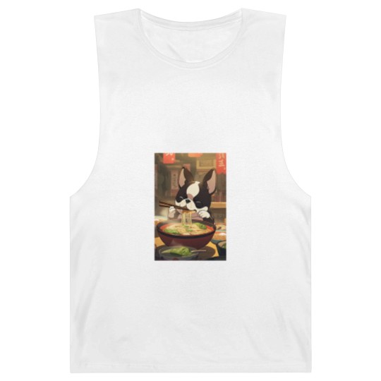 Discover Boston Terrier Eating Ramen Barnard Tanks