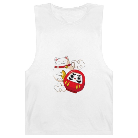 Discover Maneki Neko Lucky Cat Japanese Daruma Doll Kawaii Barnard Tanks