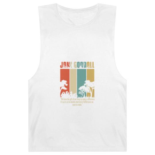 Discover Cotton Navy Jane Goodall Difference Crew Neck Tops Fashion Tees Barnard Tanks