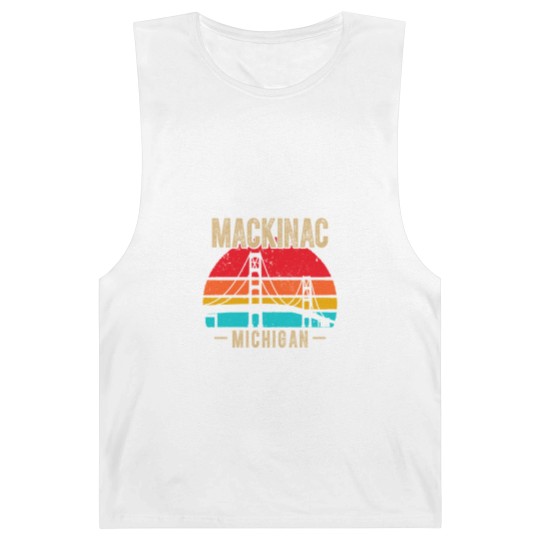 Discover mackinac bridge mackinaw retro vintage michigan souvenir Barnard Tanks