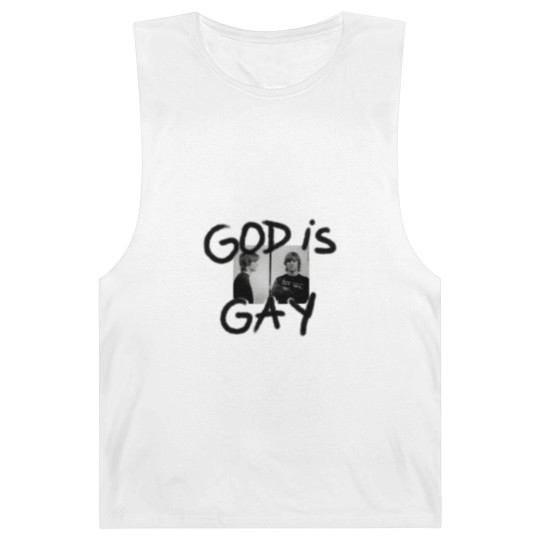Discover God Is Gay Kurt Cobain Sticker Barnard Tanks