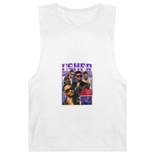 Discover Limted Rapper Usher Barnard Tanks, Vintage Usher 90s Barnard Tanks, Retro Usher Graphic Barnard Tanks